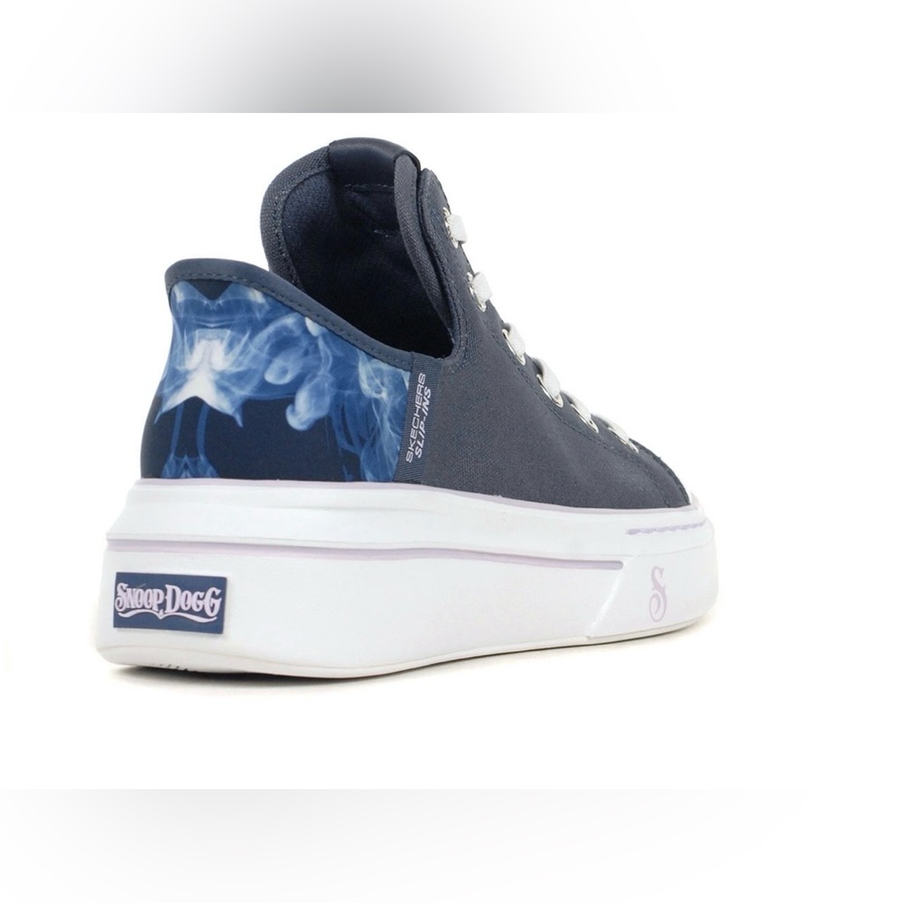 SKECHERS WOMEN’S SNOOP DOGG – BOSS LIFE NAVY CANVAS SLIP-INS 186000.NVY - Picture 6 of 8